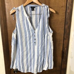 Torrid Sleeveless Blue Stripe Top 2X